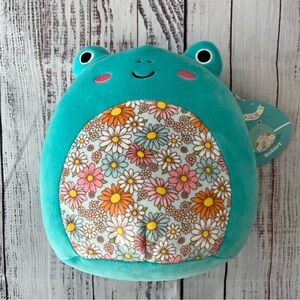 Squishmallow Robert The Frog Aqua with Floral Belly Easter 8” NWT